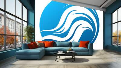 Wave Symbol Logo Design Wall mural