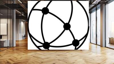 Isolated icon of a globe with connecting dots and lines. Concept of networking and connections. Wall mural