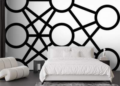 Isolated icon of a neural network. Concept of artificial intelligence, deep learning and machine learning.  Wall mural