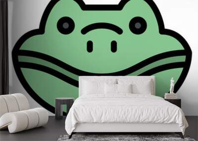 frog animal face avatar zoo Wall mural