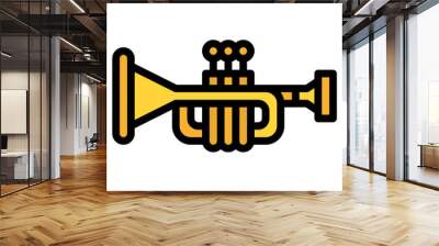 trumpet instrument musical music icon Wall mural