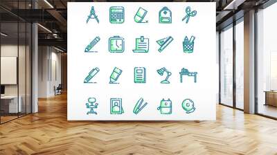 office icon set in two tone blue color style
 Wall mural