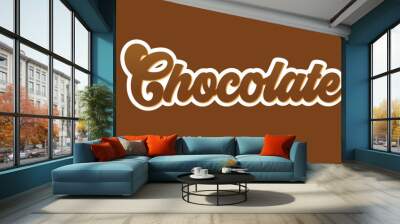 chocolate text effect template editable design for business logo and brand Wall mural