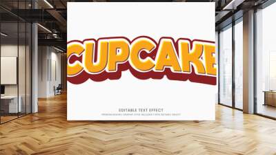 cupcake food editable 3d text effect template bold typography and abstract style, food logo and fast food brand Wall mural