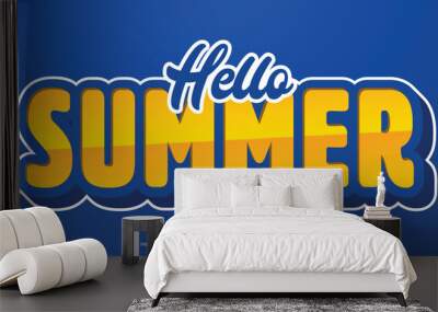 hello summer editable text effect template Wall mural