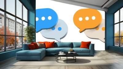 3d chat icon speech bubble symbol Chat message icons - talk message Bubble chat speech text box icon , social media communication background concept. vector illustration Wall mural