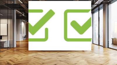 check box icon with correct, accept checkmark icons green tick box, check list circle frame - checkbox symbol sign. check mark box square frame Wall mural