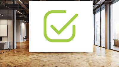 check box icon with correct, accept checkmark icons green tick box, check list circle frame - checkbox symbol sign. check mark box square frame Wall mural