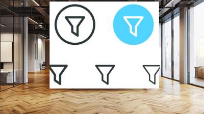 Filter icon, funnel icon, filtering icons, sorting icons - Ascending and descending sort icon sign - Filters icon button Wall mural