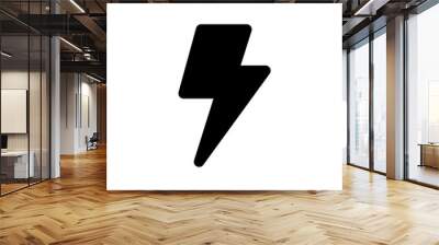 flash thunder power icon, flash lightning bolt icon with thunder bolt - Electric power icon symbol - Power energy icon sign Wall mural