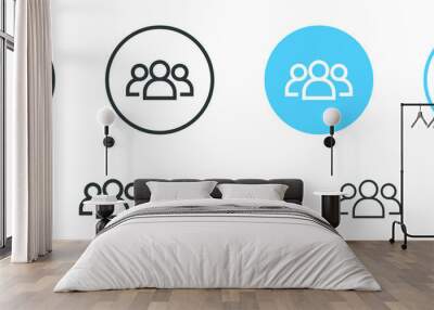 Group of people, squad icon - team user icon. three person symbol, group, Friends, people, users icon Wall mural