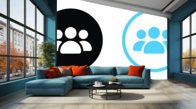 Group of people, squad icon - team user icon. three person symbol, group, Friends, people, users icon Wall mural