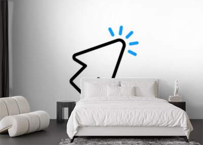 mouse cursor click icon, flat style, computer clicking arrow - Mouse arrow pointer icon symbol. editable stroke Wall mural