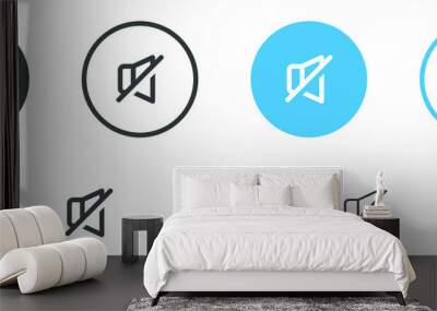 mute icon no sound symbol volume speaker off icons - silent icon symbol	
 Wall mural