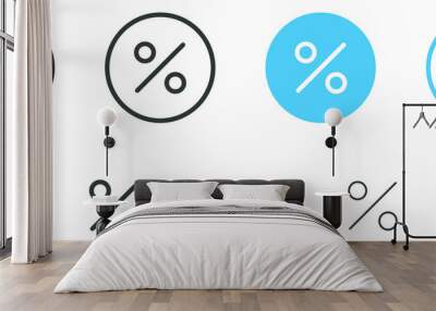 percent icon sign . percentage, discount, divide icons Wall mural