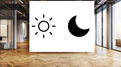 Sun and moon icon vector day and night icon set. dark and light mode icons , Screen brightness and contrast level signs and symbols for app user interface and web elements Wall mural