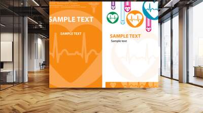 medical cardio brochure, backgrounds, vector cardio cover and la Wall mural