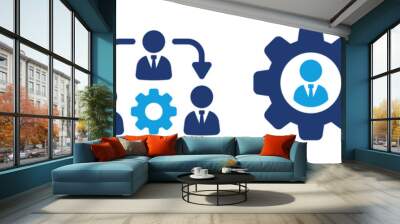 administrator icon vector set. admin person with gear symbol for network maintenance. Wall mural