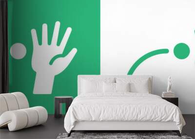 Catching ball with hand icon vector illustration. Wall mural