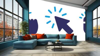 click icon vector set. cursor pointer clicking symbol collection. press, touch and tap with finger s Wall mural