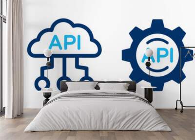 Cloud API icon set. Application Programming Interface banner vector illustration. Software development concept. Wall mural