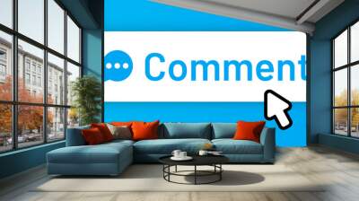 Comment button icon vector illustration. Social media concept. Wall mural