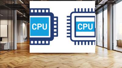 CPU chip icon set isolated on white background. Central Processor Unit Vector. Wall mural