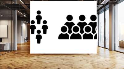 Crowd icon set. Group of people icon vector illustration. Gathering symbol in black design. Wall mural