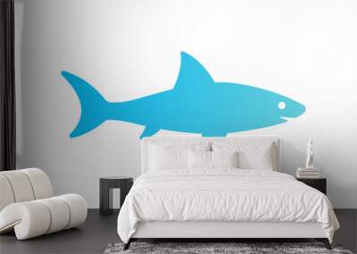 Dangerous white shark vector illustration. Wall mural