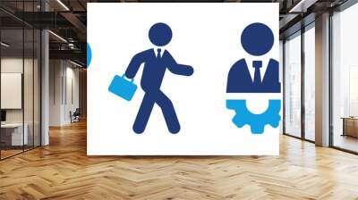 Employee vector icon set. Employment worker occupation business illustration. Wall mural