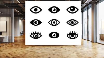 Eye icon set. Eyesight symbol. Simple eye collection. Wall mural