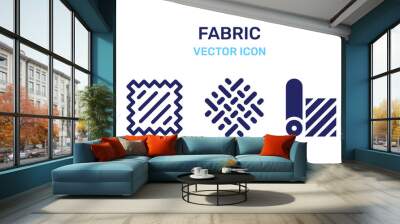 Fabric icons set. Textile Rug steaming, mat, carpets, flooring vector illustration. Wall mural