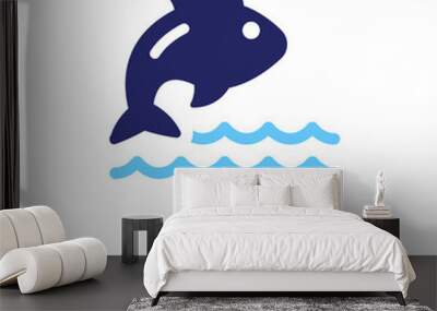 Fish in the ocean vector icon Wall mural