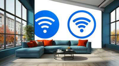 Free wifi icon set. Internet connection symbol. Vector illustration Wall mural