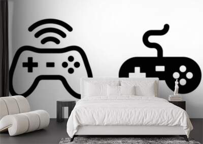 Gamepad icon collection. Video game controller symbol isolated on white background. Wall mural