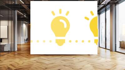 Idea creation process vector icon illustration. Creativity development banner with light bulb symbol. Wall mural