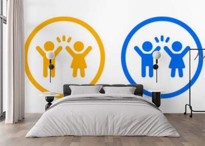 Kids or children icon symbol. Happy kids concept. Vector illustration Wall mural