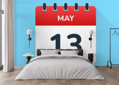 May 13 - Calendar Icon - Calendar design template Wall mural