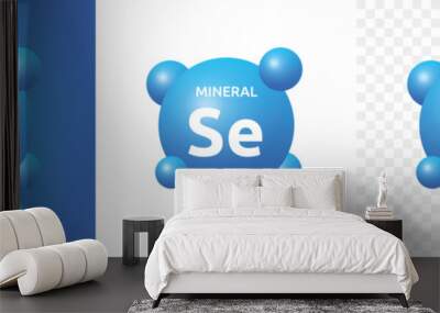 Se symbol - Selenium mineral icon isolated on blue, white and transparent background. Wall mural