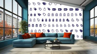 Tag icon collection. Price tag symbol vector illustration. Wall mural