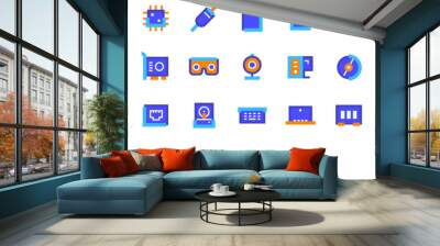 Set of Computer Hardware icons Wall mural