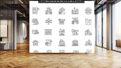 Calculation line icons for web and mobile. Editable stroke signs. Calculation  outline concept illustrations Wall mural