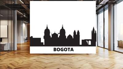 Colombia, Bogota city skyline isolated vector illustration. Colombia, Bogota travel cityscape with landmarks Wall mural