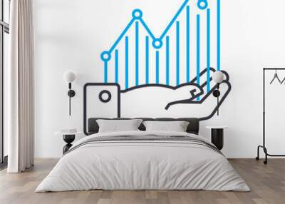 market forecast concept, outline icon, linear sign, thin line pictogram, logo, flat vector, illustration Wall mural