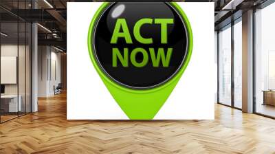 Act now pointer icon on white background Wall mural