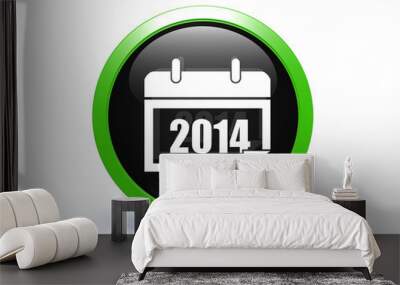 calendar circular icon on white background Wall mural