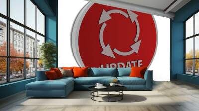 Update circular icon on white background Wall mural