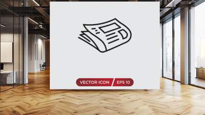 Newspaper vector icon in modern design style for web site and mobile app Wall mural