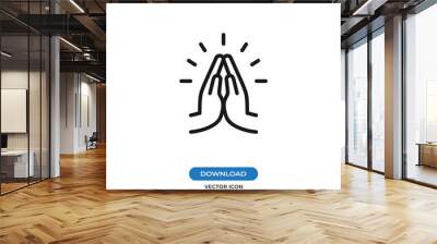 Pray icon isolated on white background. Pray icon in trendy design style. Pray vector icon modern and simple flat symbol for web site, mobile app, UI. Pray icon vector illustration, EPS10. Wall mural