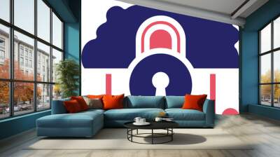 Cloud Lock vector icon illustration of Cloud Computing iconset. Wall mural